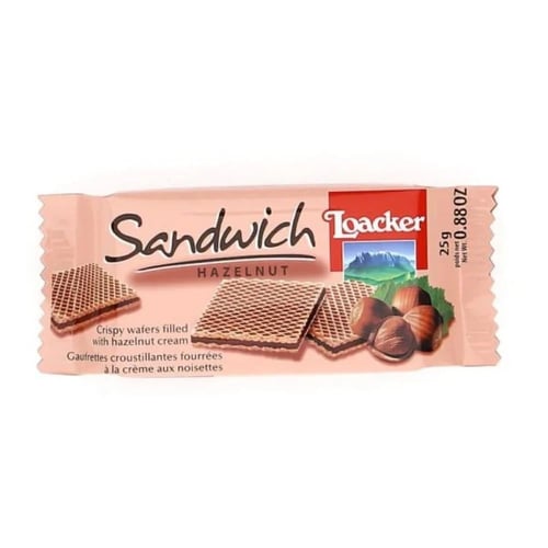 ويفر لواكر بالبندق 25×25جم | Loacker Sandwich Haze...