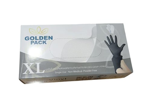 قفاز HF اسود بدون بودرة 70 | HF black glove withou...