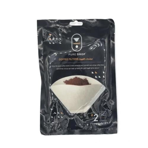 مرشحات/فلتر قهوة مقاس 2 بيور دروب 40 فلتر | Pure D...