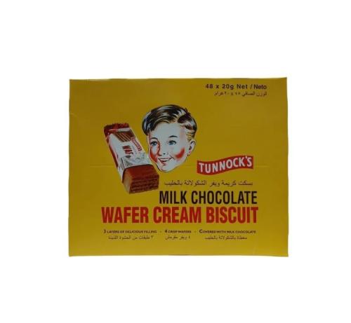 ويفر شوكولا حليب اصلي مغلف تونوكس 48×20 جم | Tunno...