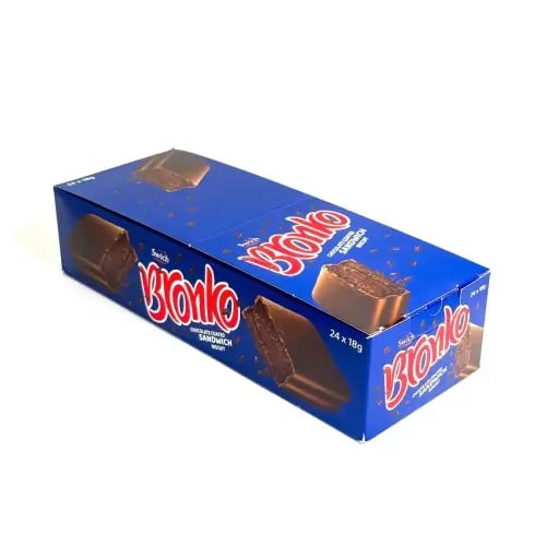 Bronko chocolate coated sandwich biscuit 24 pieces