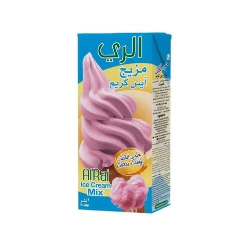 مزيج ايس كريم حلوى القطن الوردي الري 1 ل | Alrai S...