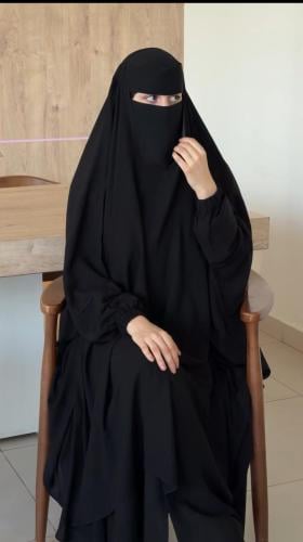 خمار اسلامي مع مطاط + نقاب