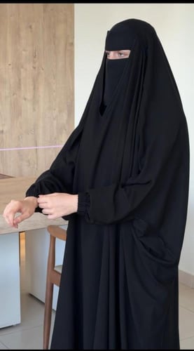 خمار اسلامي مع مطاط + نقاب