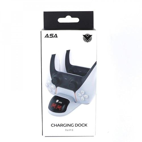 ASA - قاعدة شحن يدين تحكم بلايستيشن 5 - ابيض