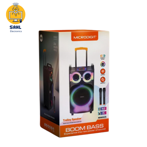 T - سبيكر مكبر صوت محمول 40 واط مع 2مكرفون للاداء...