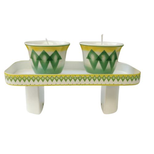 طقم فناجين الشمع بالقهوة ( أخضر )