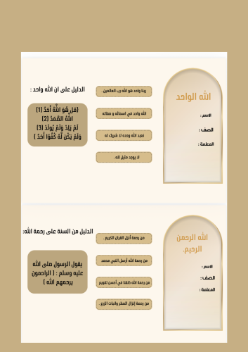 مطويات توحيد الصف الثاني ابتدائي