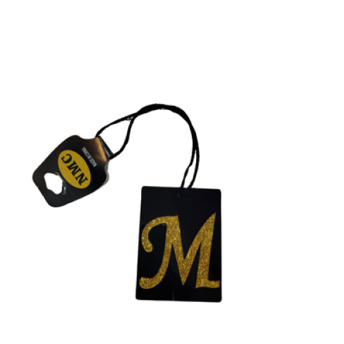 تعليقة مرآة حروف إنجليزي اللون الذهبي (M)