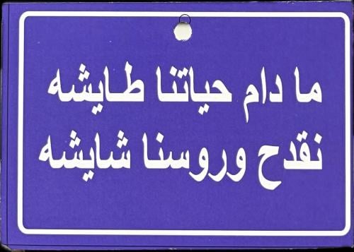 تعليقة ما دام حياتنا طايشه نقدح وروسنا شايشه