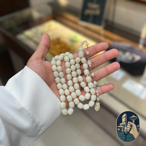 مسباح ضومنه صب قديم لؤلؤي خراطة الظبي