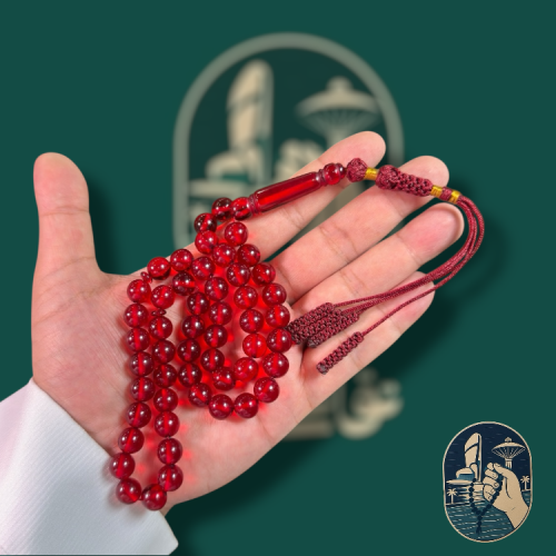 مسباح بكلايت كركوشة عنابي شفاف