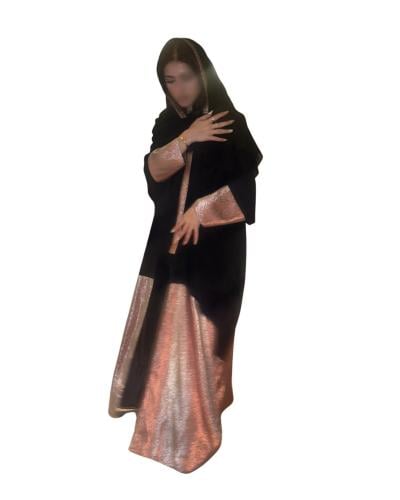 Sliver peach abaya