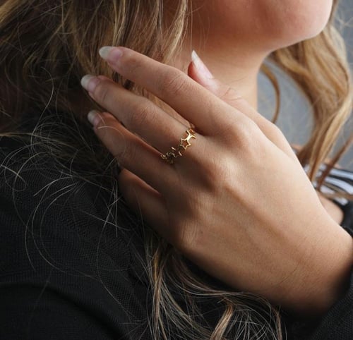 خاتم فضة نجمي