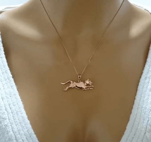 تعليقة النمر تصميم راقي من الفضة 925