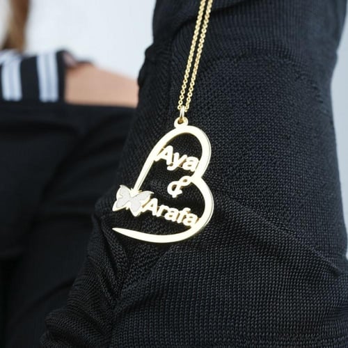 سلسلة أسماء تصميم قلب وفراشة