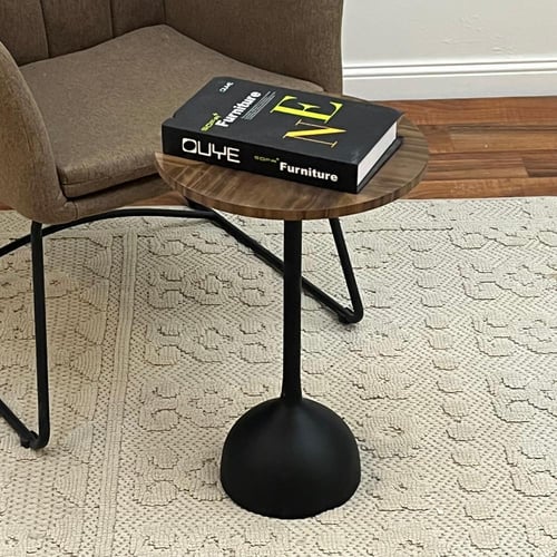 طاولات خدمه قاعده حديد سطح خشب قشرت الجوز