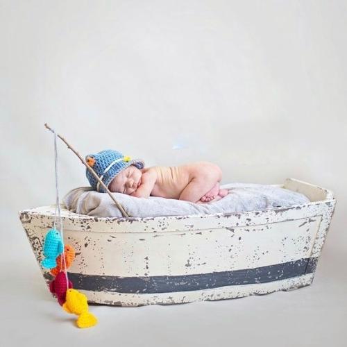 مجسم سفينة خشبية لتصوير المواليد و الاطفال