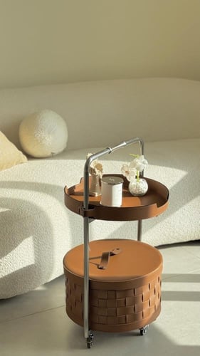 طاولة ترولي جلد