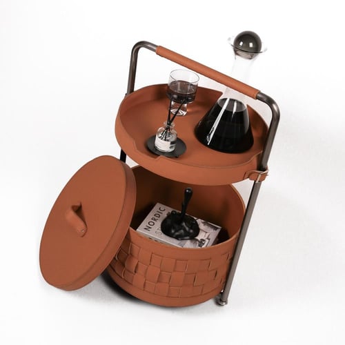 طاولة ترولي جلد