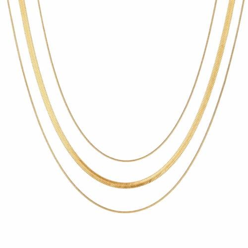 مجموعة سلاسل متصله مطليه باالذهب