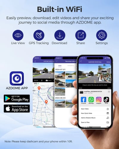 داش كام ازدوم ( AZDOME ) M550 MAX 4K