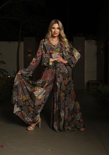 Sharara-Cut Palazzo 3-piece set