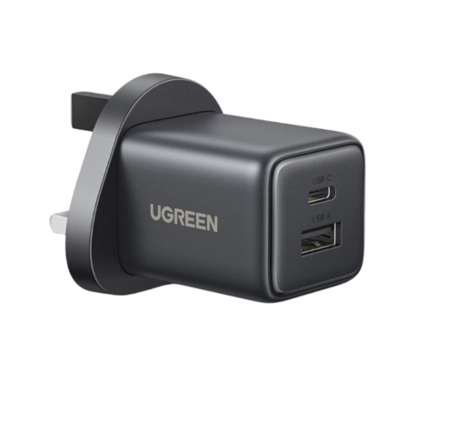 شاحن سريع يوجرين 30 واط بمنفذين USB-A+USB-C GaN /...