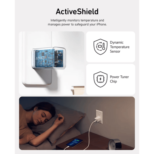 شاحن جداري انكر USB-C نانو برو 40 واط | ابيض