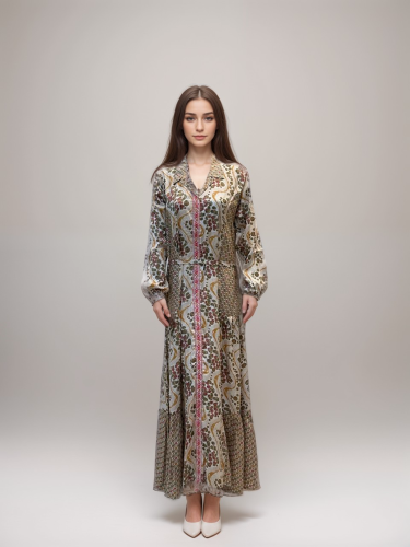 جلابية هندي كشميري طويلة برباط Z959