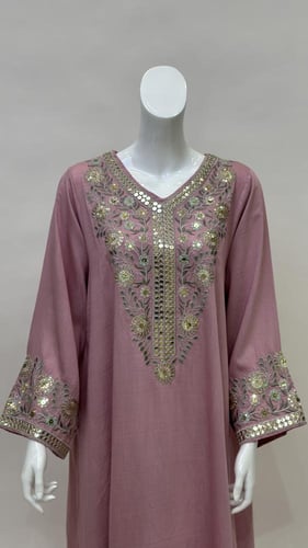 جلابية سهرة نسائي طويلة ترتر مطرزة dc466