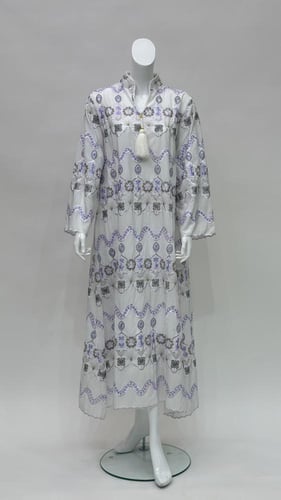 جلابية حريمى بيتى منقوشة بأكمام واسعة dc330