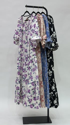 جلابية قطن حريمي بنقوش زهور mt002