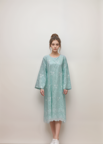 جلابية دانتيل نسائي ميدي واسعه MODEL-8612