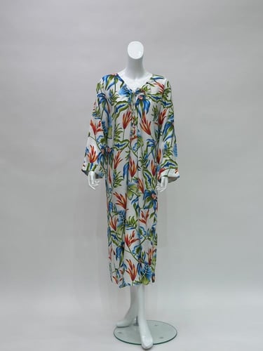 قميص ميدي نسائي لنن منقوش ng006