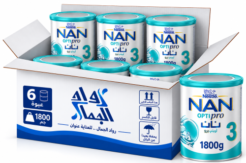 نان اوبتي برو حليب المرحلة (3) كرتون 6 عبواة - 1800 جم