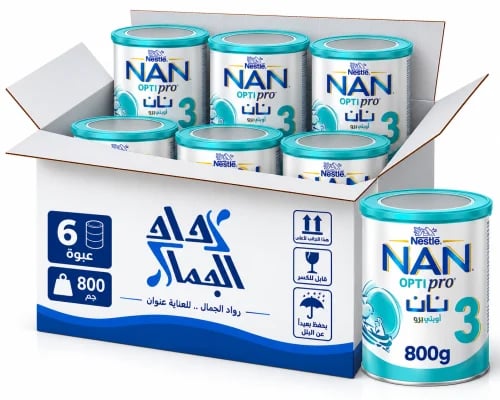 نان اوبتي برو حليب المرحلة (3) كرتون 6 عبواة -800 جم