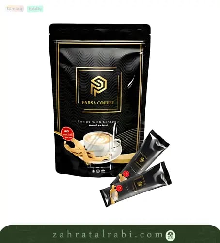 قهوة مع الجينسنغ بدون سكر من بارسا كوفي 5 اكياس