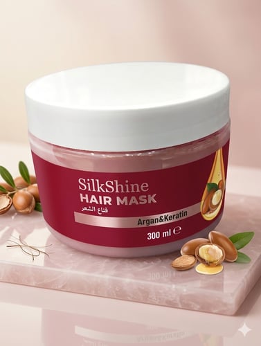 SilkShine قناع للشعر غني بزيت الأرجان والكيراتين،...