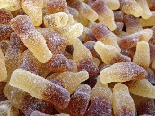 حلوى جلي قارورة كولا صغير بالسكر 100 جرام