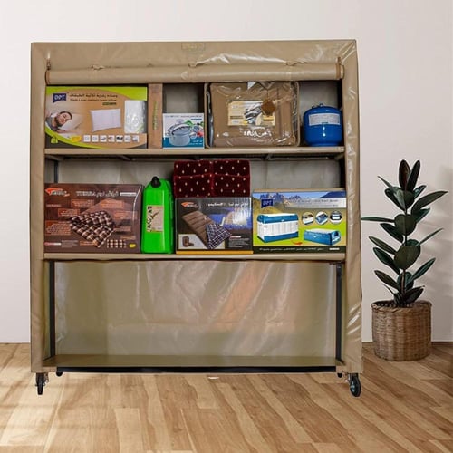 دولاب تخزين كوري مترين في مترين 3 رفوف بيج