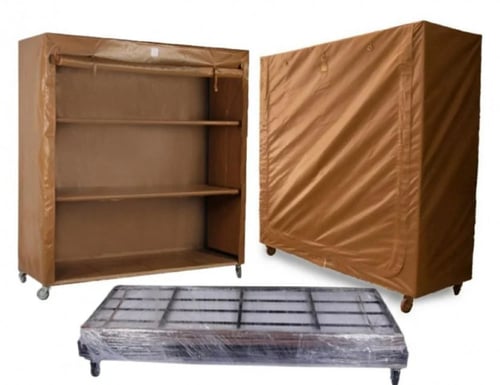 دولاب تخزين كوري مترين في مترين 3 رفوف بني