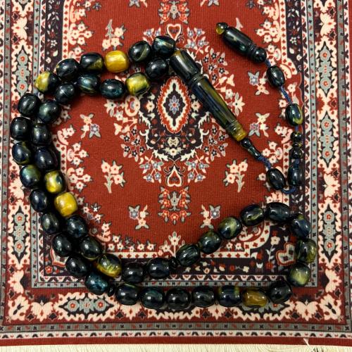 سبحة فاخرة بكلايت مزيج اسود واصفر | عرض رمضان