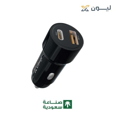 شاحن سياره ليون اكس 48 واط منفذين PD+USB