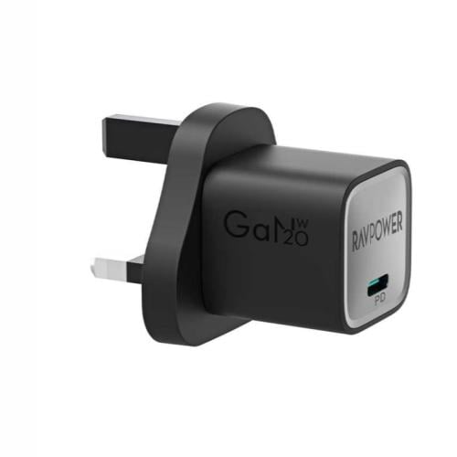 شاحن جداري راف باور بمنفذ تايب سي 20 واط تقنية قان...