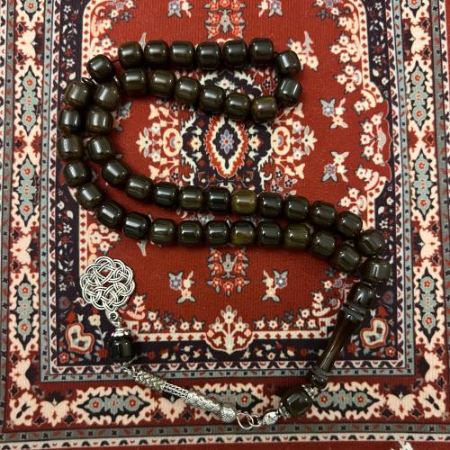 سبحة فاخرة بكلايت اسطواني اسود ممزوج | عرض رمضان