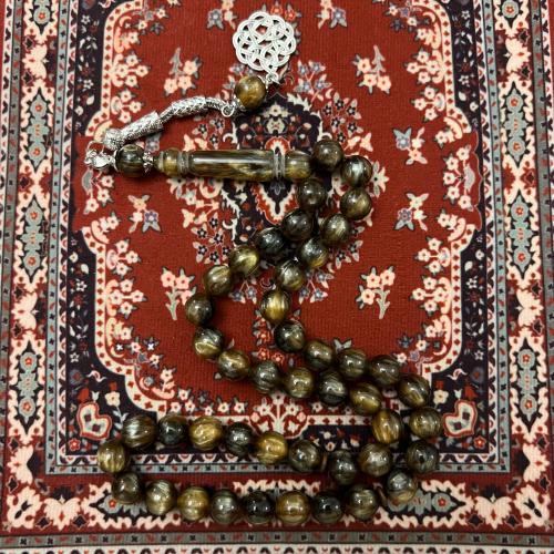 سبحة فاخرة بكلايت عسلي وزيتي | عرض رمضان