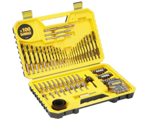 طقم مثقاب DEWALT المكونة من 100 قطعة، مثقاب HSS عا...