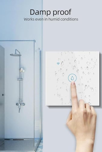 مفتاح سخان المياه الذكي بلوحة زجاجية لون أبيض (فرد...