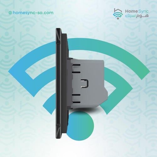 مفتاح إنارة ذكي بلوحة زجاجية لون أسود (ثلاثي)